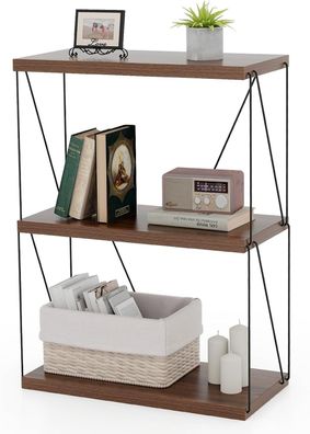 Standregal freistehend Bücherregal mit Metallrahmen, industrielles Aufbewahrungsrega