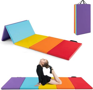 Turnmatte klappbar, 200 x 75cm Weichbodenmatte, Gymnastikmatte 5 fach faltbar aus PU