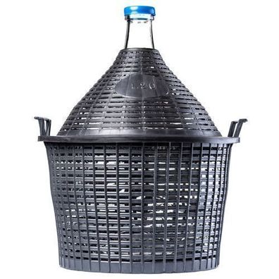 KADAX Glasballon, Gärballon mit Kunststoffkorb, Gummistopfen, 15L