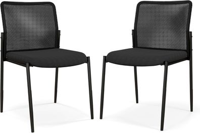 Konferenzst¨¹hle 2er Set, stapelbare Besucherst¨¹hle ohne Armlehnen, B¨¹rost¨¹hle