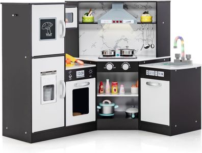 Kinderk¨¹che Holz, Spielk¨¹che mit Licht und Sound, Holzk¨¹che Eck mit Tafel