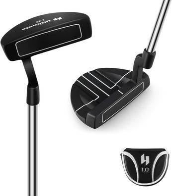 Golf Putter, 89 cm Mallet-Putter aus Edelstahl mit Edelstahlkopf & Rutschfester Griff