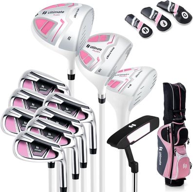 komplettes Damen Golfschl?ger Set, 11 teilige Golfschl?gers?tze rechtsh?ndig