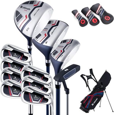 komplettes Herren Golfschläger Set, 11 teilige Golfschlägersütze rechtshändig