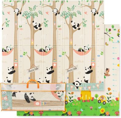 Baby Spielmatte faltbar, Babymatte doppelseitig, Krabbelmatte aus XPE Material
