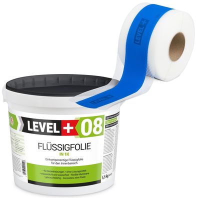 Dichtset Wassersperre Flüssigfolie 5,5kg Bad Dusche Dichtband Wasserdicht SET298