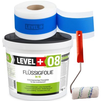 Dichtset Wassersperre Flüssigfolie 7kg Bad Dusche Dichtband Farbroller SET296