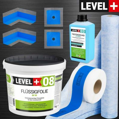 Entkopplungsmatte 2M Flüssigfolie 7kg Bad Duschabdichtung Dichtband 5M SET328