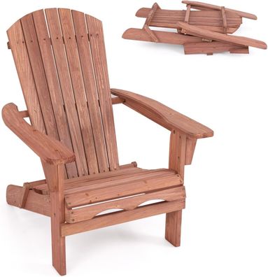 Adirondack Stuhl klappbar, 2er Set, Adirondack Chair aus Holz, 180 kg Tragfähigkeit