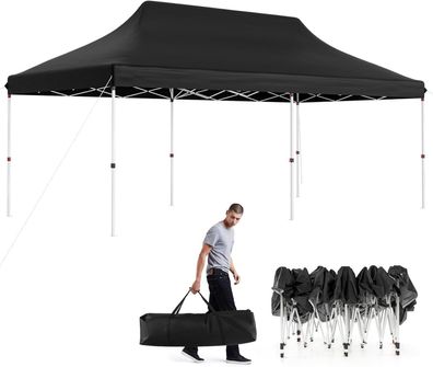 3x6m Pavillon, Faltpavillon, wasserabweisend, stabil, Winterfest, UV-Schutz 50