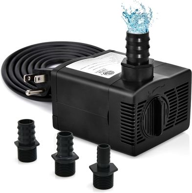 Aquarium Pumpe 22 W, Mini Wasserpumpe 900 L/ h mit 2,2 m hohem Hub & 1,83 m Netzkabel