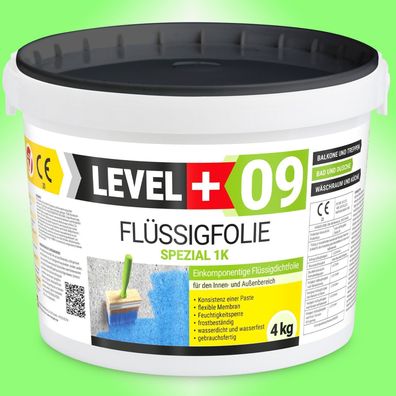 Flüssigfolie 4Kg Dichtfolie Abdichtfolie Abdichtung Balkon Keller Bad Dusche L + 09