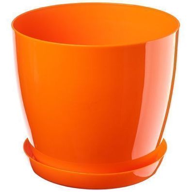 KADAX Blumentopf, Pflanzkübel mit Untersetzer, Blumenkübel, 20 cm, Orange