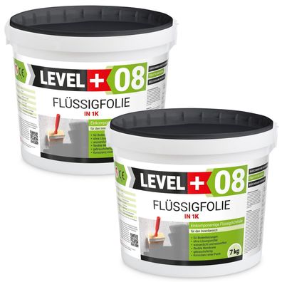 Flüssigfolie in 1K Dichtfolie Abdichtfolie Abdichtung Bad Dusche Küche 14Kg L + 08