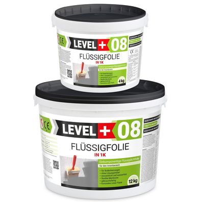 Flüssigfolie in 1K Dichtfolie Abdichtfolie Abdichtung Bad Dusche Küche 16Kg L + 08