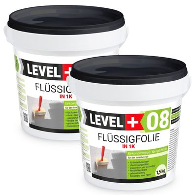 Flüssigfolie in 1K Dichtfolie Abdichtfolie Abdichtung Bad Dusche Küche 3Kg L + 08