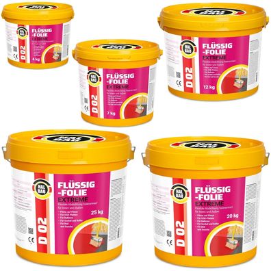 Flüssigfolie Außen 4-100Kg Wasserdicht Abdichtfolie Dichtmasse Dusche Balkon Bad D02