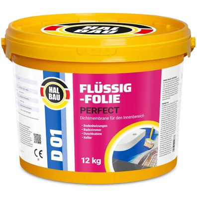 Flüssigfolie Dichtfolie 12Kg Wassersperre Streichfolie Abdichtung Dusche Bad D01