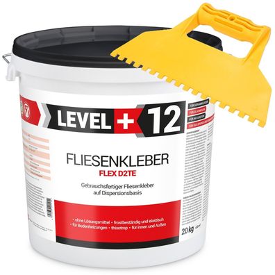 Fertig-Fliesenkleber Natursteinkleber 20kg weiss + Kunstoffzahnspachtel SET RM12