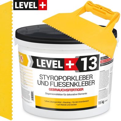 Dispersionkleber Styroporkleber Set 15kg Polymerbasis + Dreieckzahnspachtel RM13