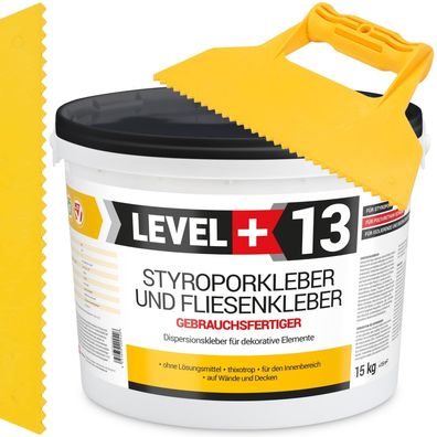 Styroporkleber 15kg Polymerbasis Dispersionkleber + Dreieckzahnspachtel SET RM13