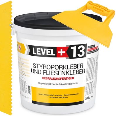 Styroporkleber 20kg Polymerbasis Dispersionkleber + Dreieckzahnspachtel SET RM13