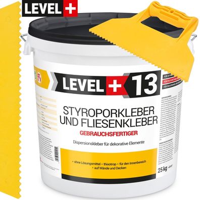 Dispersionkleber Styroporkleber Set 25kg Polymerbasis + Dreieckzahnspachtel RM13