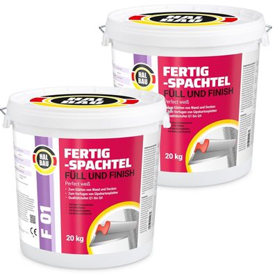 Fertigspachtel Füll Finish 40kg GK Fugenspachtel Innen Glätt Spachtel Weiss F01