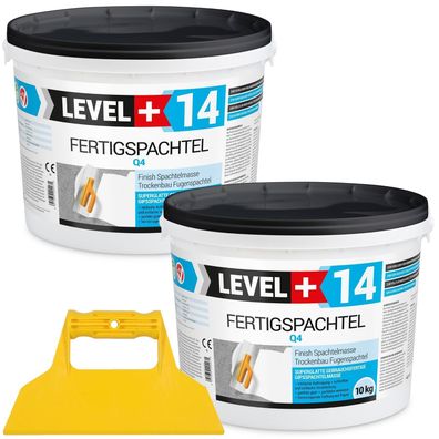 Fertigspachtel Q1-Q4 Glättspachtel 10Kg + 10kg Trockenbau + Kunststoffspachtel RM14