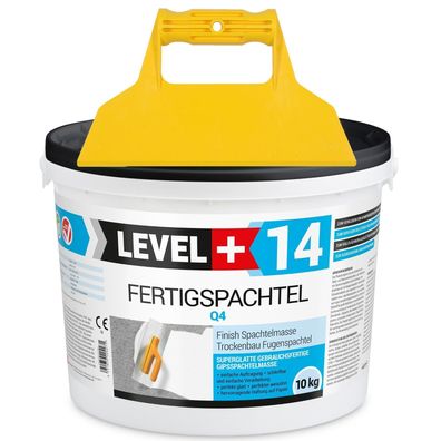 Glättspachtel 10Kg Fertigspachtel Q1-Q4 Innen Trockenbau + Glättspachtel LEVEL+ RM14