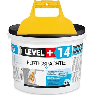 Glättspachtel 15Kg Fertigspachtel Q1-Q4 Innen Trockenbau + Glättspachtel LEVEL+ RM14