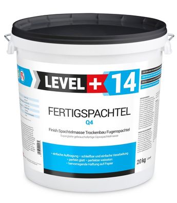 Fertig Spachtelmasse 20Kg Spachtel Masse Finish Q4 Glätt Flächen Füll HQ LEVEL+ RM14