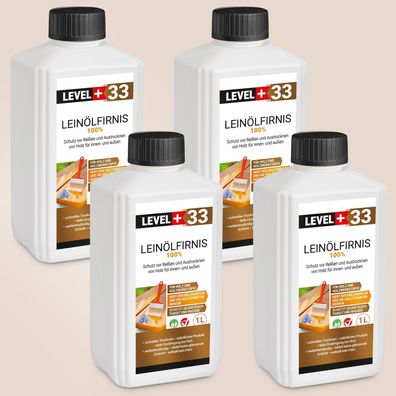 Leinöl Firnis 4x 1L Holzschutz Lackfirnis Leinölfirnis Holzpflege Harzfrei RM33