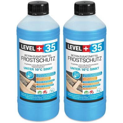 Frostschutz Plastifizierer 2L Beton-Zusatzmittel Betonverflüssiger Level+ RM35