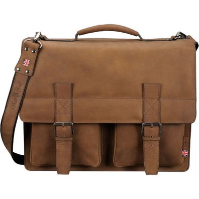 Pride and Soul Aktentasche EARL Vintage Schultertasche Laptop Leder braun 47132