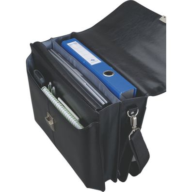 Alassio Aktentasche FAENZA Businesstasche Messenger Laptop Leder schwarz 47011