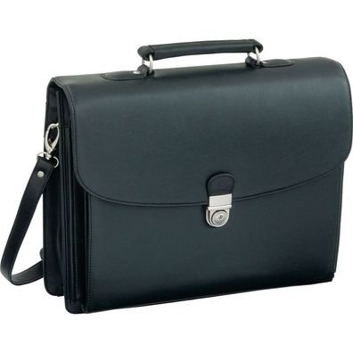 Alassio Aktentasche FORTE Businesstasche Messengerbag Lederimitat schwarz 92011