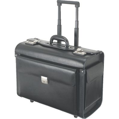 Alassio Piloten-Koffer Silvana Trolley Laptop Business Lederimitat schwarz 92301