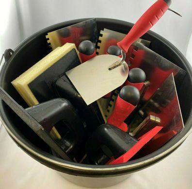 CONTOO Fliesenlegerset 10teilig Waschset Zahnkellen Baueimer Werkzeugset CT02 10