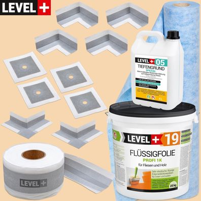 Abdichtung Balkon Dichtset Dusche-Set 25Kg Flüssigfolie Dichtband Dehnzone SET549