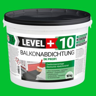 Balkonabdichtung 10kg Dichtschlämme 2K Abdichtung Terrasse Balkone Bad RM10