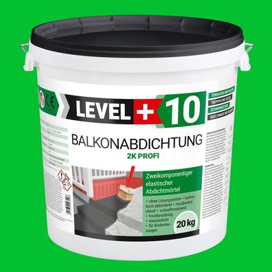 Balkonabdichtung 20kg Dichtschlämme 2K Abdichtung Terrasse Balkone Bad RM10