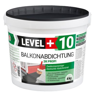 Balkonabdichtung Dichtschlämme 2K Abdichtung Terrasse Balkone Bad 4kg L+10