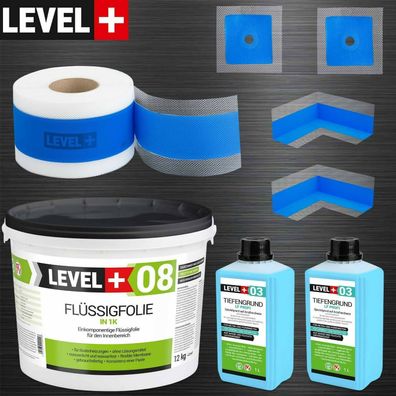 Bandset Dichtset Flüssigfolie 12kg Badabdichtung Dichtband Dusche Bad HQ SET324