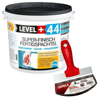 20kg Super Finish-Spachtel Masse Fertigspachtel Eimerschaber Reiniger RM44|5-210