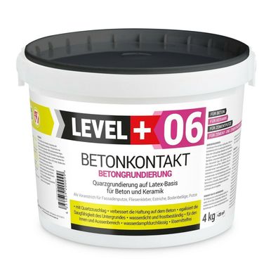 Profi Betonkontakt 4,0Kg Schnell Trocknend Grundierung Putzgrund Level Plus RM06