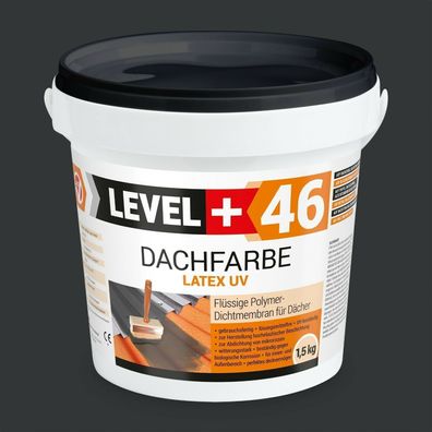 Dachfarbe 1,5Kg Super Flex Dachlack Sockelfarbe elastisch Anthrazit RM46