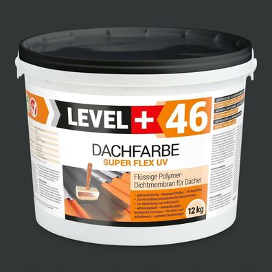 Dachfarbe 12,0Kg Super Flex Dachlack Sockelfarbe elastisch Anthrazit RM46