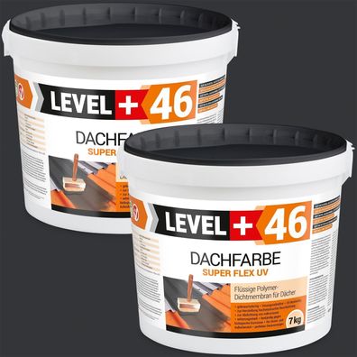 Dachfarbe 14,0Kg Super Flex Dachlack Sockelfarbe elastisch Anthrazit RM46