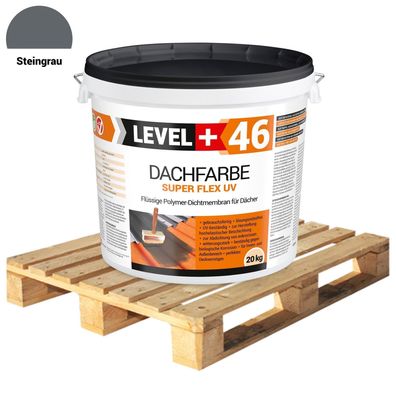 Dachfarbe 20kg x24 Dachlack Sockelfarbe Palette 480kg Steingrau Schutzlack RM46